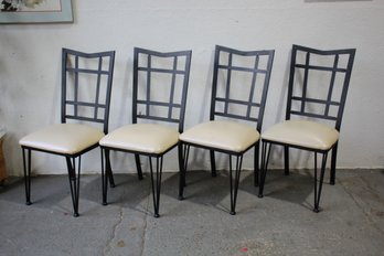 Set Of Four (4) Precision Furniture Metal Frame Kitchen Chairs