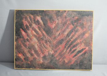 'Fiery Abstract' - Contemporary Art By Ji Sran, Signed On The Back