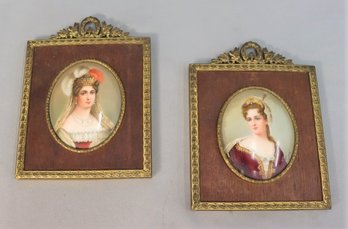 Pr Mimiture Paintings  In Ornate Frames          (signed Wagner)