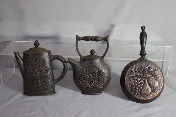 Vintage Kitchen Wall Decor - Pan/Skillet, Tea Pot, Coffee Pot