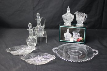 Group Lot Of Glass And Crystal Tabletop And Serveware