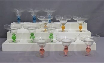 Set Of 12 Colony Glassware Margarita Glasses-multi-colors