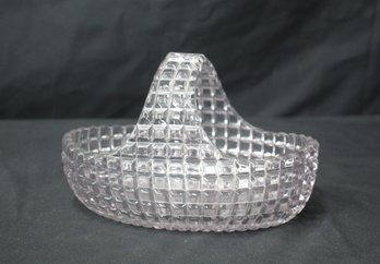 Vintage Duncan & Miller Clear Glass Block Basket