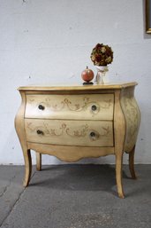 Decorated Bombe Style 2 Drawer Bachelor's Chest