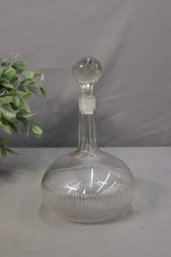 Cut Glass Crystal Gourd Decanter With Thumbprint Finial