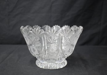 Shannon Crystal Leaf Design Footed Bowl