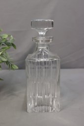 Cut Glass Crystal Column Decanter With Octagonal Finial