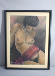 'Introspection' - Signed Pastel Nude By M. Williams, 2005