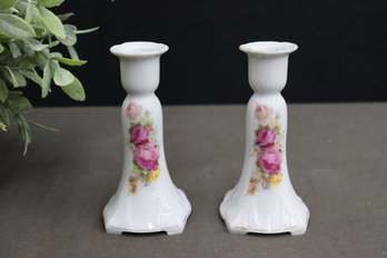 Pair Of EPIAG Czechoslovakian Porcelain Candlestick Holders
