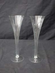 Vintage Hollow Stem Champagne Flutes