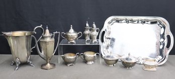 Group Lot Of Silverplate And Metal Serveware And Tableware
