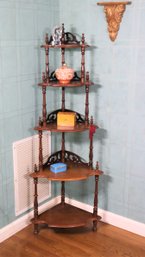 Victorian Mahogany 5 Tier Corner Etagere