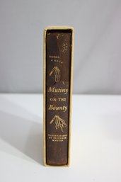Vinatge Mutiny On The Bounty By Nordhoff And Hall Illustrated By Fletcher Martin, Hardcover In Slipcase