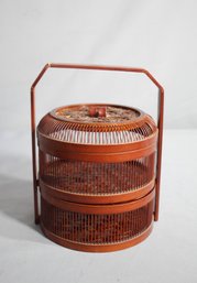 Traditional Bamboo Basket, Three-Layer Retro Food Box Multi-Layer Delivery Picnic Basket