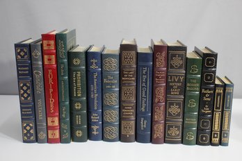 Group Lot Of 15 Books From The Easton  Press Collection History, Biography, Fiction, And Poetry
