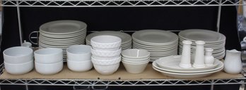 Shelf Lot Of White Tableware