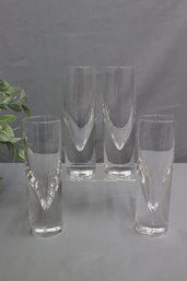 Set Of Four (4) CARLO MORETTI Weighted Vases  - Made In ITALY Vintage