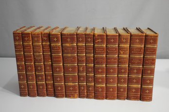Vintage 13 Volume Set Of The Wrigtings Of Lord Thomas Babington Macaulay, Leather Bound