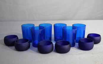 Group Lot Of Blue Candle Holder