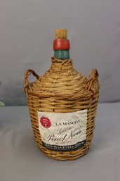 Vintage Spanish Pinot Noir Large Format (1 Gallon) Wine Bottle Wrapped In Wicker Weave