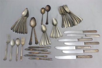 D - Group Lot Of Vintage Stainless And Silverplate Flatware