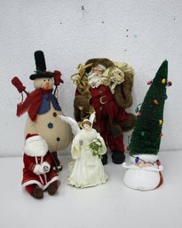 Assorted Lot Of Christmas Decor And Tree Topper
