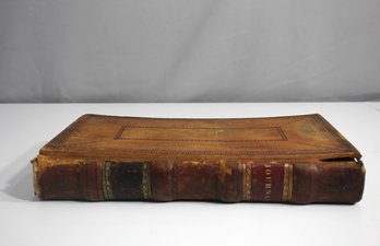 Antique Leatherbound Journal Used As Register/reconciliation Records
