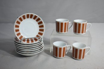 Vintage Demitasse Cup And Saucer Set - 4 Cups And 8 Saucers