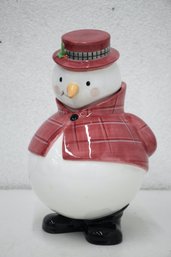 Michael And Co.  Snowman With Wreath Cookie Jar
