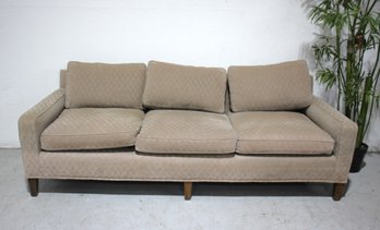 Sophisticated Three-Cushion Sofa With Geometric Upholstery