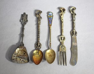 Collection Of Vintage Novelty Spoons And Utensils