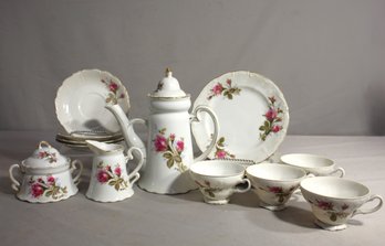 Porcelain Tea Set With Floral Design