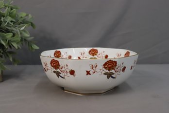 A - Vintage Royal Crown Derby English Bone China Bali Pattern Soft Octagon Bowl