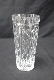 Crystal Glass Vase With Intricate Faceted Design