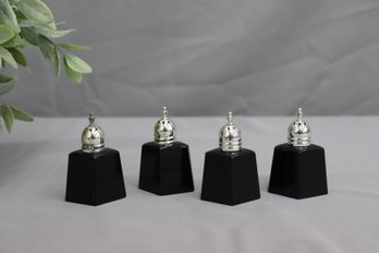 Set Of Four (4) Diamond Shaped Mikasa  Salt And Pepper Shakers-black