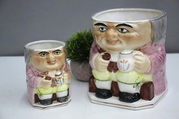 The Haldon Group Colonial Man Toby Style Small Cookie & Candy Jars-missing Tops