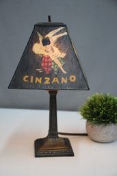 Cinzano Table Lamp-one Of The Side Panel Is Crack