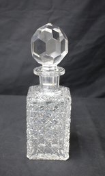 Cut Crystal Decanter With Faceted Stopper-12'h