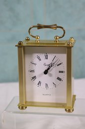 Equity Brass Case Quartz Mantle Clock With Handle