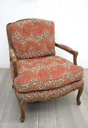 Vintage Floral Upholstered Louis XV Style Armchair