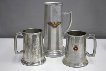 Three (3) Pewter Mugs