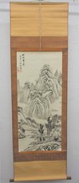 1 Of 2: Japanese  Style Scroll Wall Hanging, Lion Mountains, Original Box