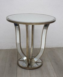 Contemporary Hollywood Regency Style Mirrored Side Table