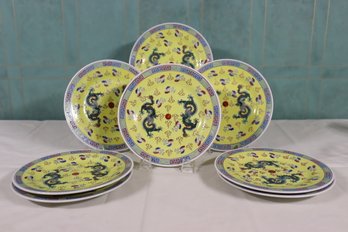 8 Chinese Porcelain Dragon 8' Plates