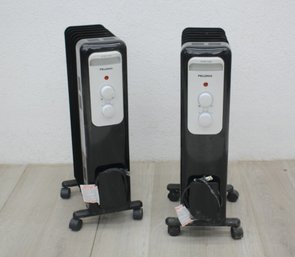 2 Pelonis Oil-Filled Radiant Electric Portable Heaters