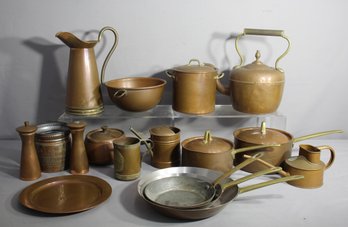 Extensive Collection Of Vintage Copper Kitchenware