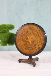 19th Century Salesman Or Miniature Tilt Top Table With Ebonized Edge And Star And Circle Inlay