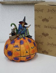 Jim Shore Enesco Halloween An Eerie Eve Awaits Witch Cat Pumpkin W/ Original Box
