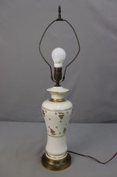Vintage Gilt Decorated Porcelain Baluster Vase Mounted As A Lamp