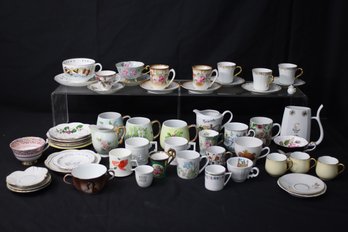 Assorted Lot  Of Cups And Some Sauces & Creamers